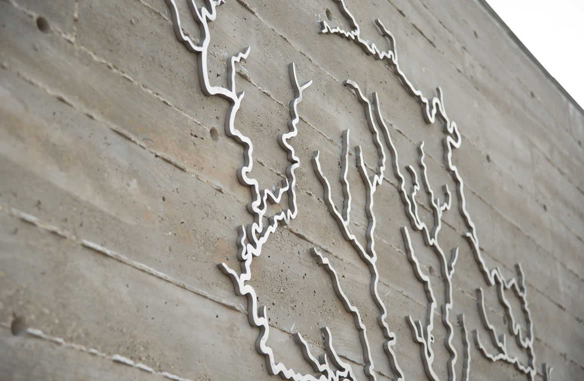 Confluence Park Watershed Wall Closeup